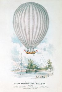 Ascent of the Great Montgolfier Balloon, 1838 by English School